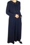 WOMEN'S HONEYCOMB FABRIC, DRAWSTRING COLLAR , Pocketed HANDLES, PLUS SIZE ABAYA - 2