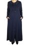 WOMEN'S HONEYCOMB FABRIC, DRAWSTRING COLLAR , Pocketed HANDLES, PLUS SIZE ABAYA