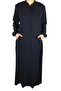 Women's Honeycomb Fabric Pocketed Size Abaya with Elastic Cuffs and Pockets