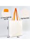 Didim Orange 48x40m Handle Canvas Beach Bag - Printed Shoulder Bag, Shopping - 2