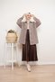 Women's Leather Look Pleated Skirt Brown Color New Season - 4