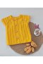 Yellow Newborn Gift Baby Hand Knitted Cotton Vest with Buttons Birth Anniversary 0-12 Months