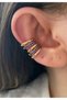 Women's Big Earcuff Stone 5 Rows Cartilage Earrings - 3