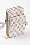 Women's White Vegan Leather Multi-Compartment Shoulder Strap Card Holder Wallet Bag with Phone Compartment - 2