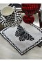 Black Mac Kenzie Butterfly Detailed Cocktail and Coffee Side Presentation Napkin 4 Pieces - 2