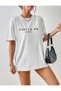 C'Est La Vie Paris Written Printed White and Black Oversize T-Shirt-Crew Neck Summer Combed Cotton T-Shirt - 2
