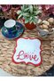 Love Cocktail and Coffee Side Serving Napkin 1 Piece Red Colored - 3