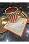 Chain patterned colored simle processed coffee side, cocktail, presentation napkin 1 piece - 2