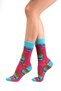 Women's Multicolored Organic Cotton Seamless Patterned Socks, Pack of 6 - 6