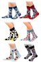 6 Pack Seamless Men's Multicolored Patterned Socks 4