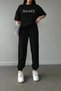 Women's Printed Oversize Loose Fit T-shirt Tracksuit Bottom Top Double Set DAXİS Sportwear Company