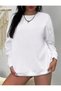 Solid Color Basic Unisex Crew Neck Oversize Sweatshirt
