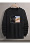 سويت شيرت كبير الحجم مطبوع برقبة دائرية للجنسين - 2