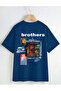 Unisex Oversize Brothers Printed Black T-Shirt