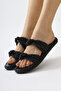 Nessa Black Patent Leather Knitted Strap Women's Slippers Opportunity Product - 2