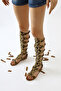 Hades Taba-Leopard Below-The-Knee Gladiator Women's Sandals Opportunity Product