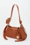 Women's Lotus Tan Baguette Wallet Design Faux Leather Snap Closure Hand and Shoulder Bag