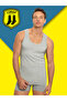 Men's 3-Piece Suspenders Undershirt (with Jiber Socks as a Gift) Cotton Economic Undershirt