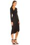 Special Collection Women's Black Gathered Double Layer Jersey Fabric Dress - 2