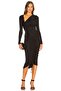 Special Collection Women's Black Gathered Double Layer Jersey Fabric Dress