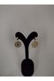 Quartered Clip Anti-Tarnish Steel Earrings Gold Color - 3