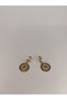 Quartered Clip Anti-Tarnish Steel Earrings Gold Color - 5