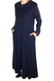 WOMEN'S HONEYCOMB FABRIC, DRAWSTRING COLLAR , Pocketed HANDLES, PLUS SIZE ABAYA - 3
