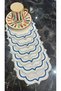 Silver and Navy Blue Embroidered Cocktail Napkins, Coffee Napkins, Presentation Napkins, Set of 6 - 6
