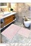 Cotton Woven Bath Mat Set, Bathroom Rug Set of 2 60X100 - 60X50 Pudra