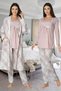 Women's Powder Long Sleeve Winter Cotton Maternity Maternity Dressing Gown Pajama Set Set