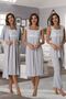 Women's Gray Lace Cotton Maternity Maternity Dressing Gown Pajamas Set Nightgown 4-Piece Set - 4