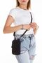 Women's Black Crinkle Fabric Water-Resistant Cross Shoulder and Waist Bag Phone Bag - 3