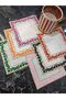 Hüma Şah Model 6 Pieces Cocktail Coffee Side Napkin Red, Purple, Orange, Pink Green, Black Color - 4