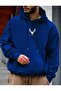 Meet You Printed Men's Hooded Kangaroo Pocket Unisex Oversize Sweatshirt