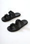 Nessa Black Patent Leather Knitted Strap Women's Slippers Opportunity Product - 5