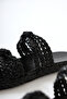 Nessa Black Patent Leather Knitted Strap Women's Slippers Opportunity Product - 6