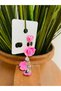 Pink Rose Earrings with Heart Clip Children's Earrings - Non-perforated Earrings - 3