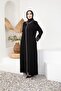 Leopard Patterned Zippered Black Medina Silk Robe