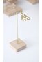 Brass Earring Hanger Wooden Organizer, Earring Organizer Countertop Stand, Jewelry Shooting Stand Display Display - 3