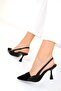 Classic Black Women's Heeled Shoes - 19299 - 5