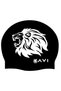 Lion Printed Silicone Pool Cap - Black