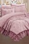 Fethiye Chenille Embroidered 10 Piece Bridal Set Powder