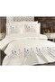 Silk Embroidered Double Duvet Cover Set Cream - Blue - 2