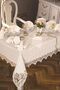 Rose Heart Tablecloth 26 Pieces Cream
