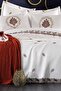 French Guipure Embroidered Alya Blanket Bridal Set Cream Brown - 3