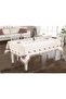 Cross-stitch Printed Guipure Tablecloth Set 18 Pieces Burgundy161384 - 2
