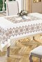 مفرش طاولة سلطان مطبوع بغرز متقاطعة ذهبي 120x160 سم
