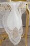 French Laced Velvet Rain Living Room Set 5 Pieces Cream - 2