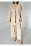 Stone Color Beaded Kimono Linen Set