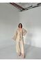 Stone Color Beaded Kimono Linen Set - 4